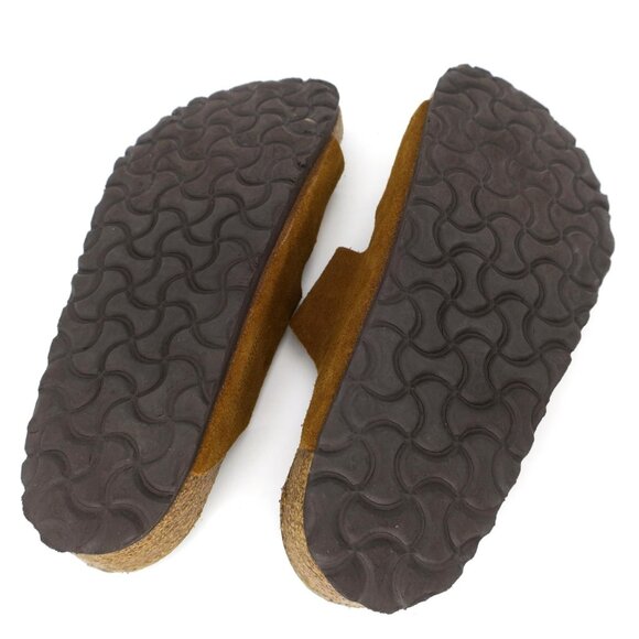 Birkenstock Suede Leather Arizona Mink Double Strap Sandals Soft Footbed 38 L7 - Picture 4 of 5